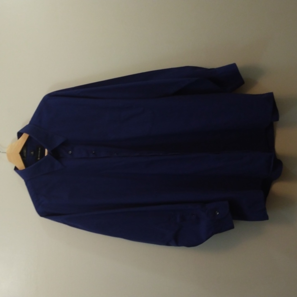 Conte di Milano Blue Cotton Dress/Casual Point Collar Shirt 18/34-35